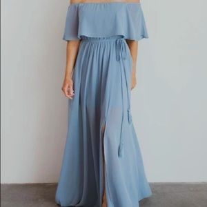 Baltic Born Victoria Off Shoulder Maxi Dress - Light Blue